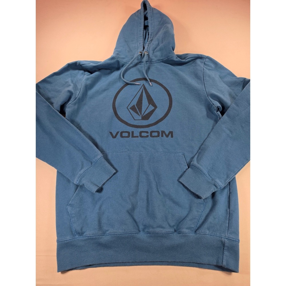 Volcom Stone Logo Hoodie Mens Medium Blue Pullover Sweatshirt Skateboarding